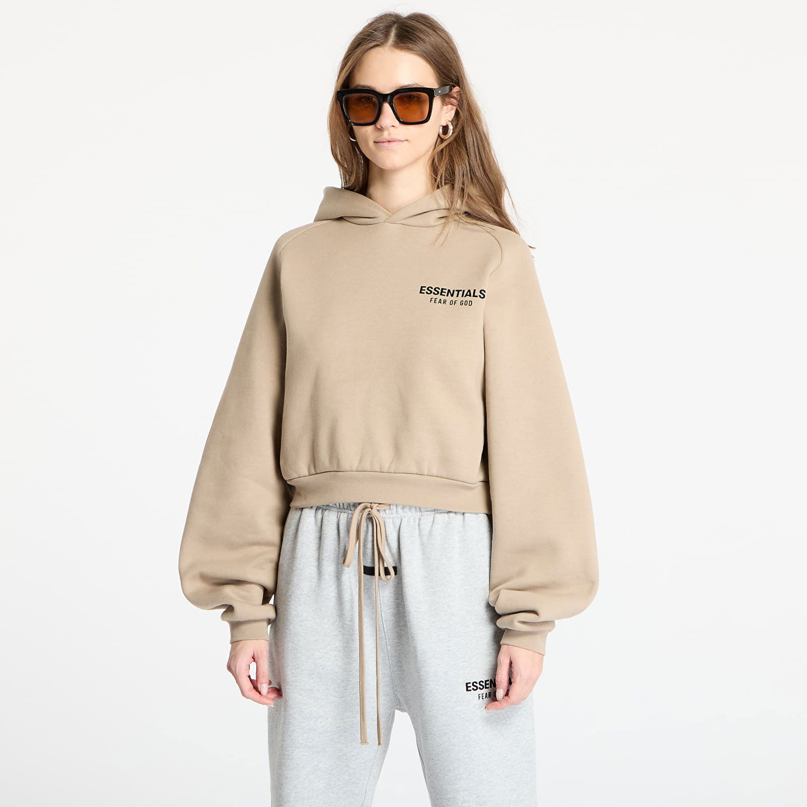 Cropped Fleece Hoodie