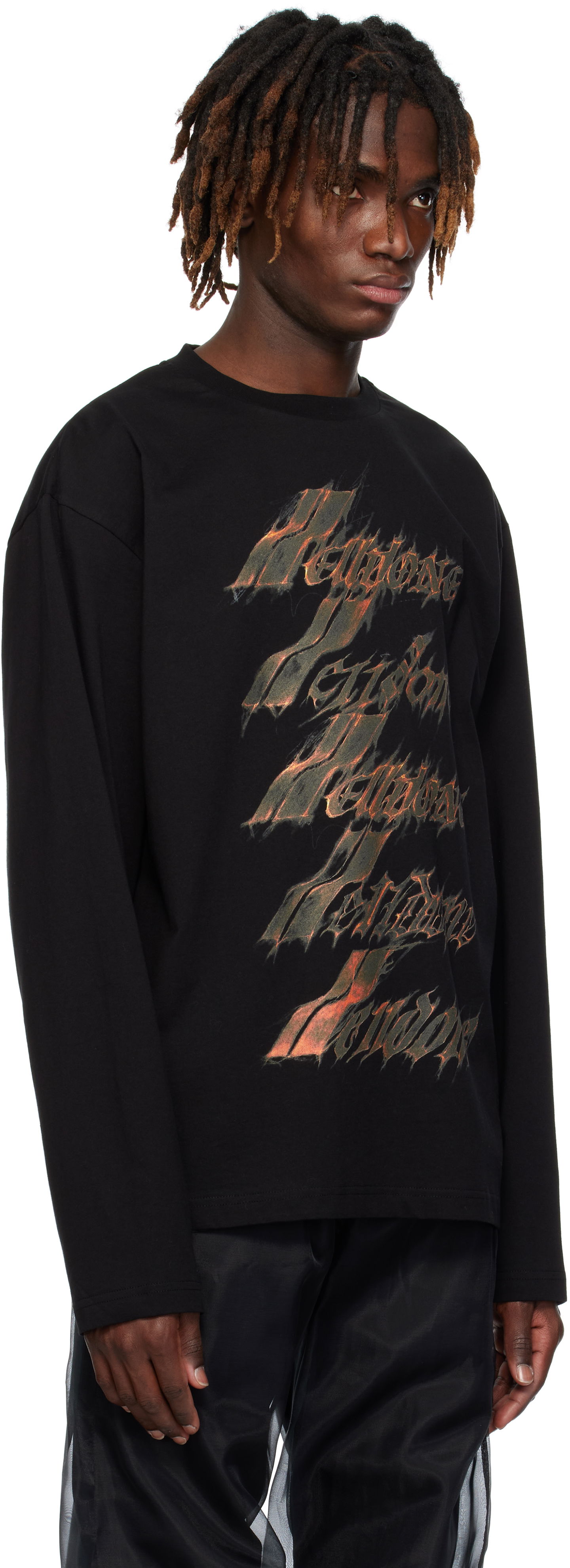 Tričko We11done We11done Spark Logo Graphic Long Sleeve T-Shirt Čierna | WD-TT0-25-752-U-BK, 1