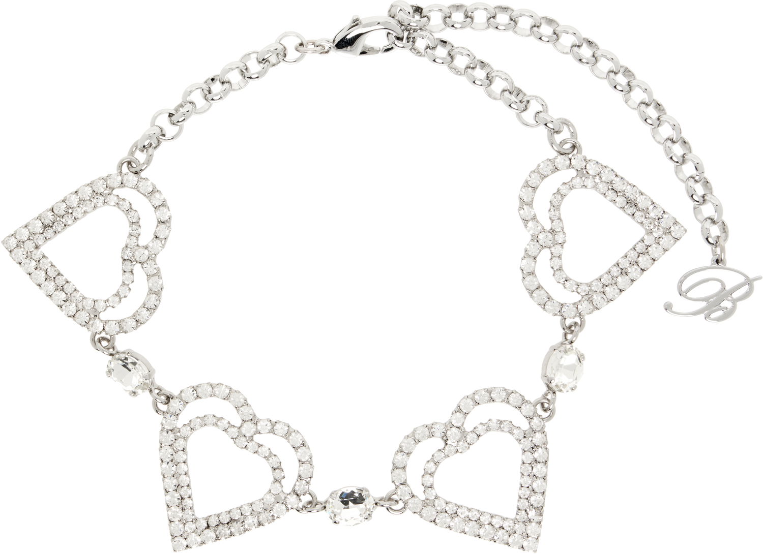 Náramok Blumarine Blumarine Rhinestone Hearts Choker Metalická | P522W309A, 0