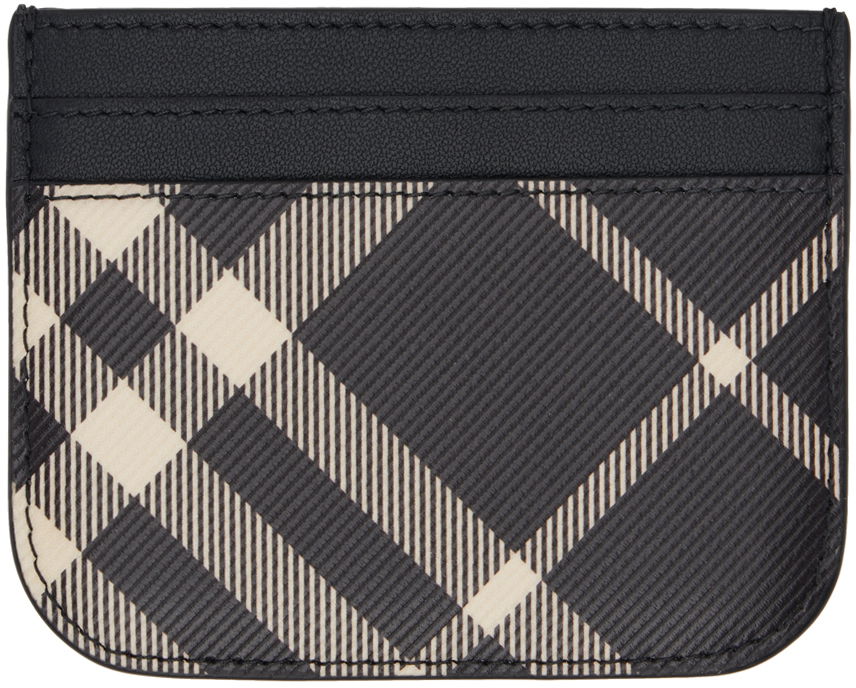 Oblečenie Burberry Black Check Card Holder Čierna | 8095129, 0