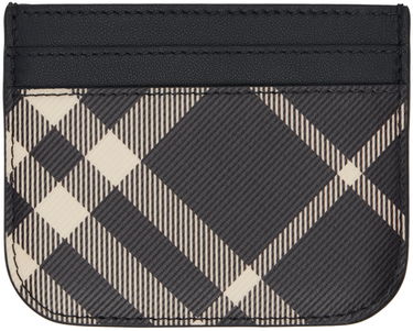 Oblečenie Burberry Black Check Card Holder Čierna | 8095129, 0