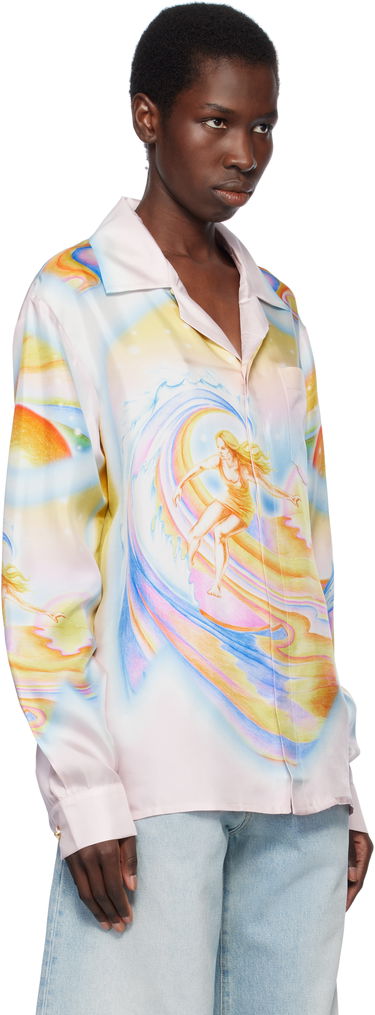 Košeľa Casablanca Casablanca Psychedelic Nirvana Print Silk Long Sleeve Shirt Ružová | U-WS25-SH-006-05, 1