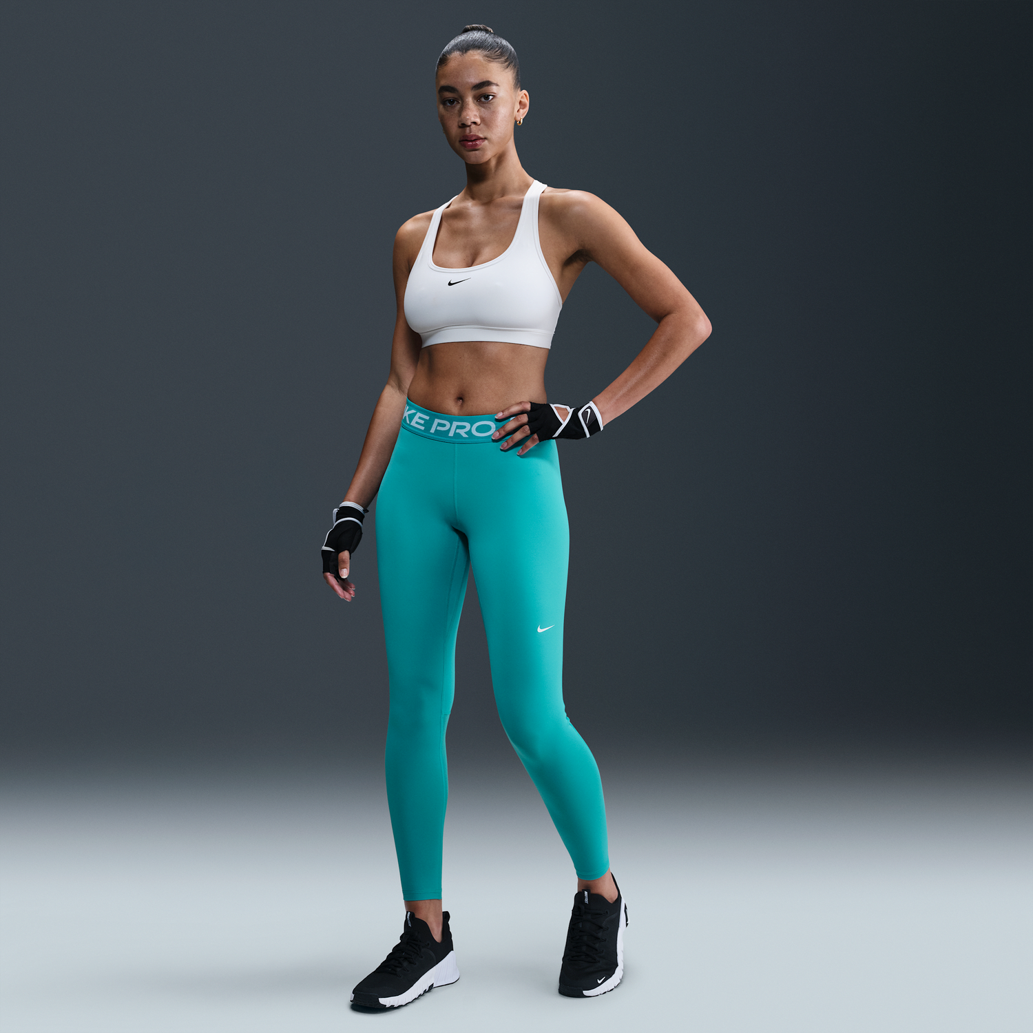 Legíny Nike Pro Mid-Rise Leggings Tyrkysová | CZ9779-345, 1