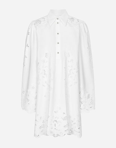Košeľa Dolce & Gabbana Cotton Shirt Dress With Cut-Out Detailing Biela | F6JMIZGDCJLW0800, 0
