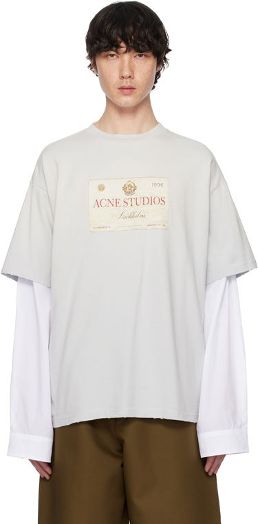 Tričko Acne Studios Acne Studios Layered Print T-Shirt Šedá | CL0322-, 0