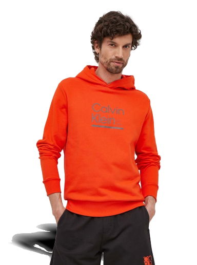 Mikina CALVIN KLEIN Contrast Line Logo Hoodie Červená | K10K111569