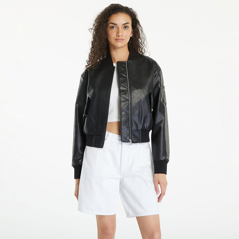 Bomber bunda CALVIN KLEIN Faux Leather Bomber Čierna | J20J223546 BEH