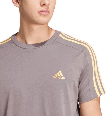 Tričko adidas Originals 3-Stripes Short Sleeve T-Shirt Šedá | IS1334, 2