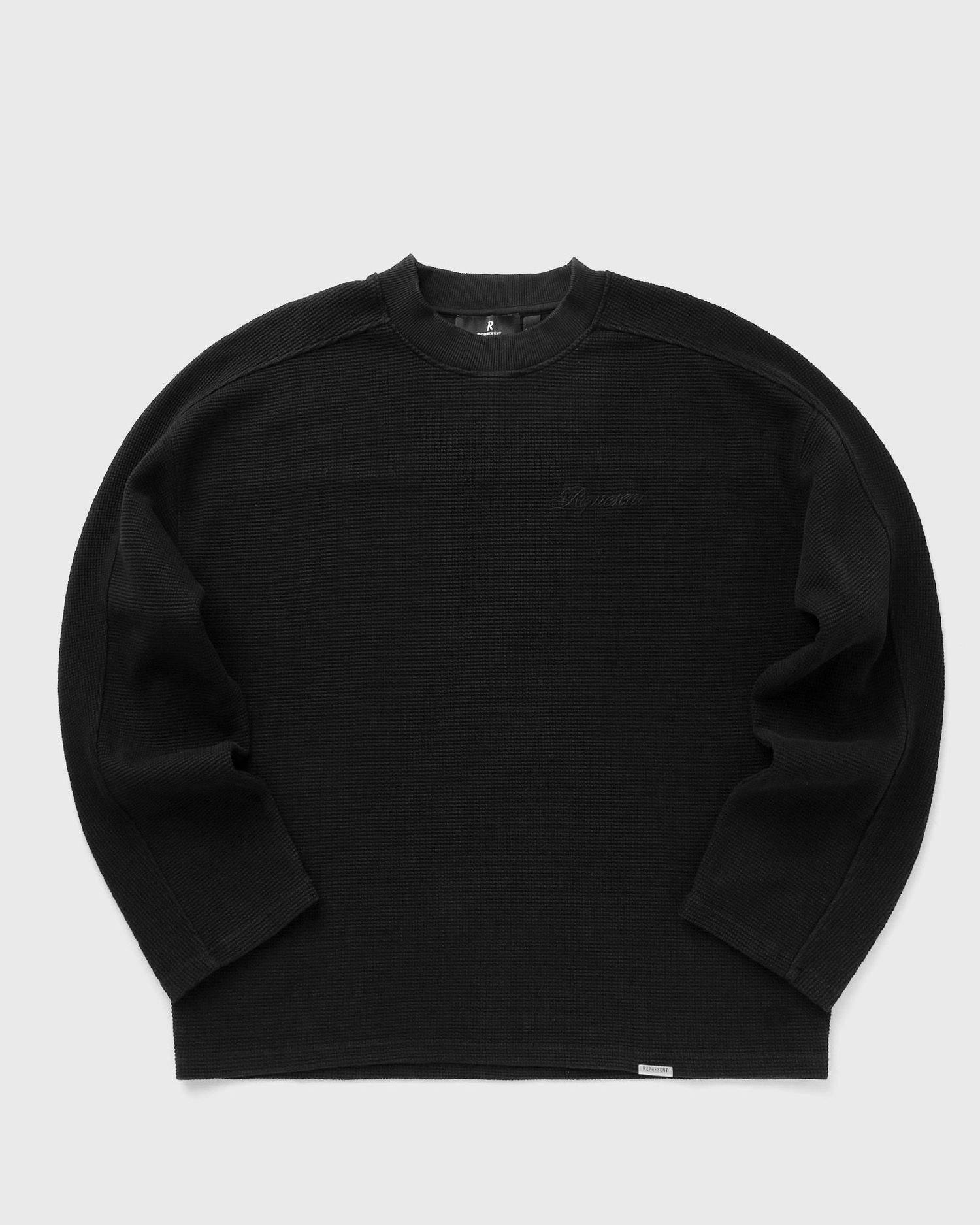 Tričko Represent Clo Men's Waffle Long Sleeve T-Shirt Čierna | MLM41209-01, 0