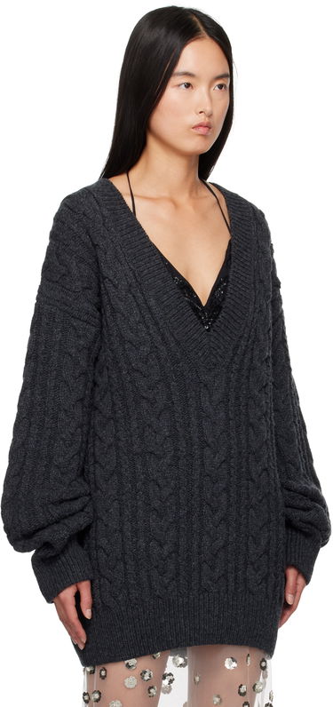 Sveter Cecilie Bahnsen Alia V-Neck Knit Sweater Šedá | 3.24KNI51005 ALIA JUMPER, 1