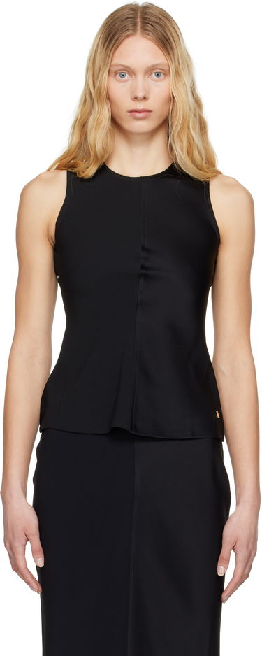 Tielko AMI AMI Paris Sleeveless Peplum Tank Top Čierna | FTP066.AC0014, 0