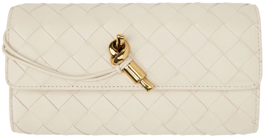 Peňaženka Bottega Veneta Off-White Andiamo Large Flap Wallet Biela | 741504 VCPP3, 0