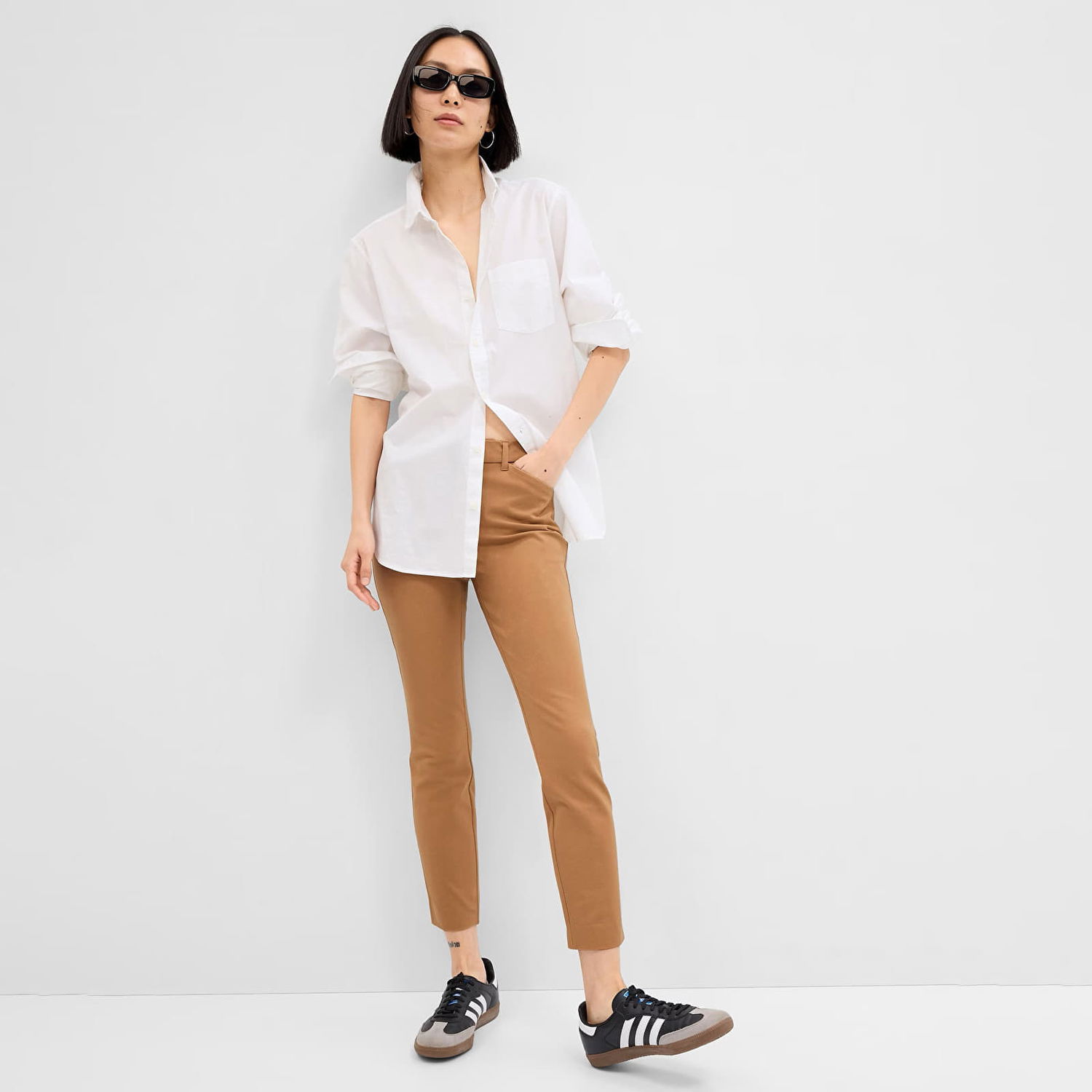Nohavice GAP Pants Skinny Ankle Bistrech Pants Camel Hair 2 Hnedá | 460973-04, 0