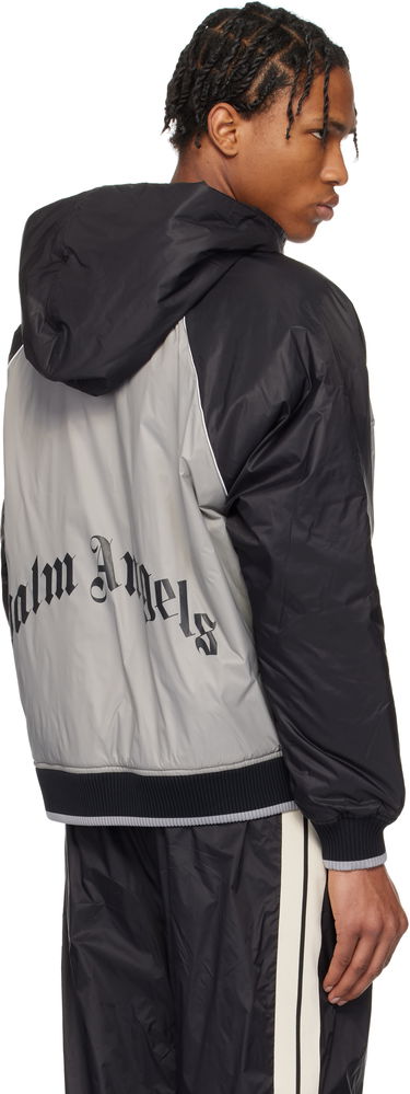 Bomber bunda Palm Angels Palm Angels Curved Logo Windbreaker Jacket Šedá | PMEA289S25FAB0010910, 2