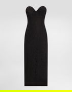 Dolce & Gabbana Strapless Lace Midi Dress with Conical Cups