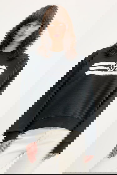 Mikina Maison Margiela MM6 Maison Margiela Graphic Print Crew Neck Sweatshirt Čierna | S62GU0139.M25004.900, 0