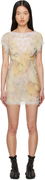 Collina Strada Waterlily Lace-Trimmed Tie-Dye Minidress