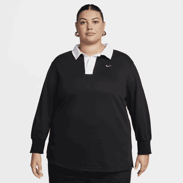 Polo tričko Nike Sportswear Essential Oversized Long-Sleeve Polo Čierna | FQ1341-010, 0