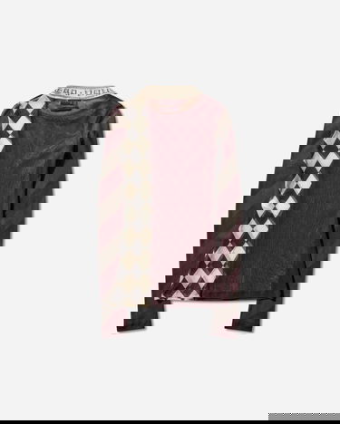 Košeľa Jean Paul Gaultier Mesh Patchwork Long-Sleeve Diagonal Stripe Diamond Pattern Top Rôznofarebný | 26-01-W-TO422-M015P 90, 2