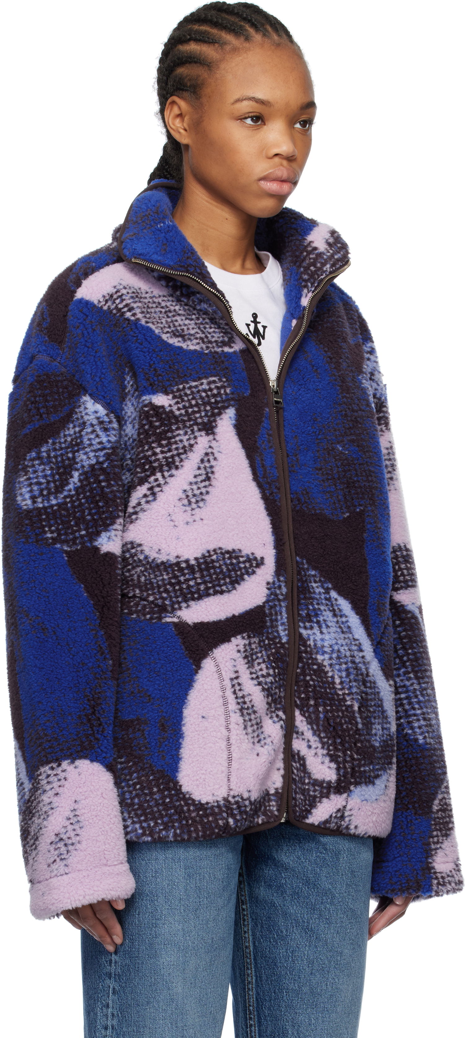 Bomber bunda JW Anderson JW Anderson Printed Fleece Zip-Up Jacket Rôznofarebný | JK0376-PG1712, 1