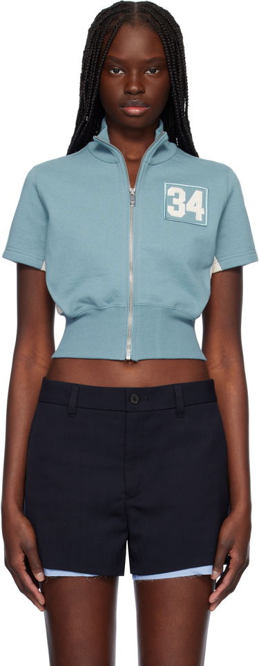Sveter Ambush AMBUSH Cropped Zip T-Shirt Modrá | 12115346, 0
