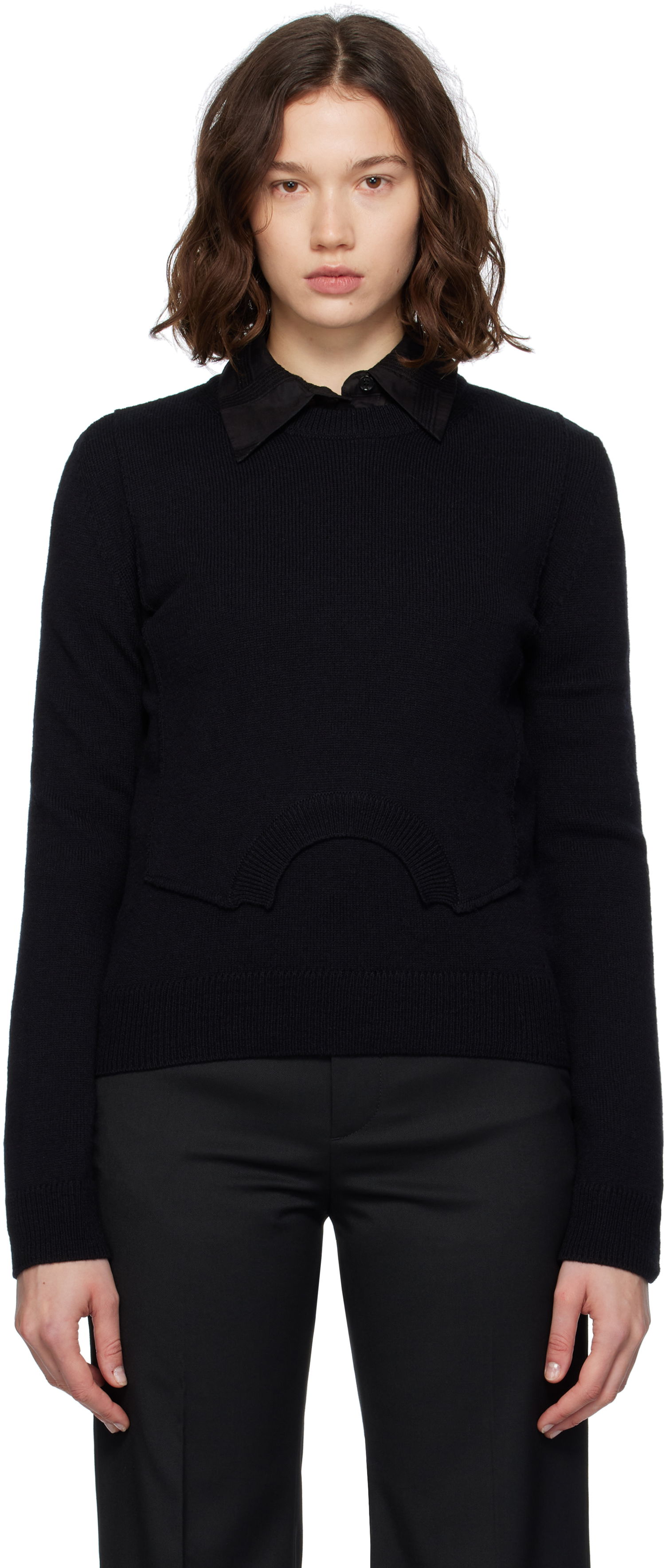 Sveter Maison Margiela MM6 Maison Margiela Wool Knit Sweater Čierna | S52HL0044 M13139, 0