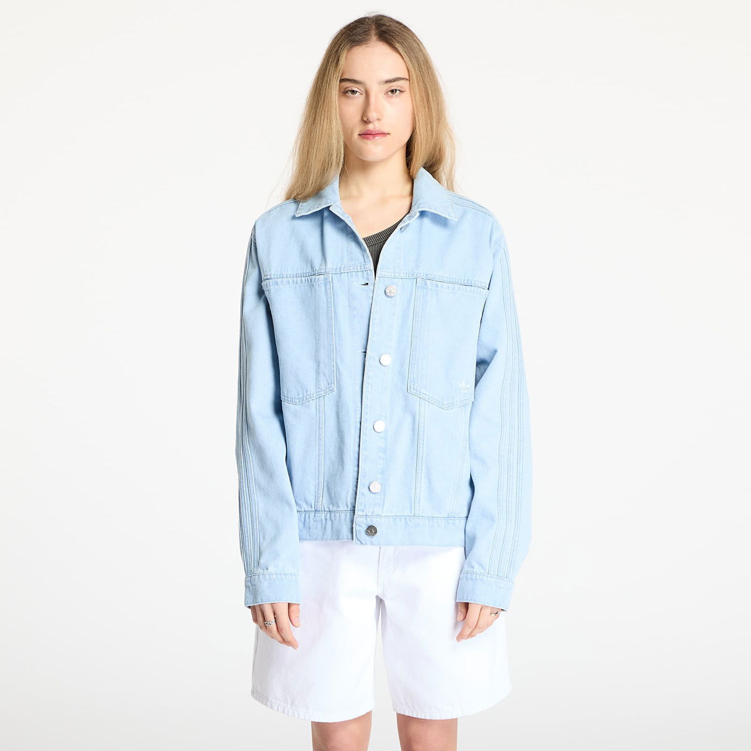 Bunda adidas Originals Premium Essentials Denim Jacket Modrá | JD4753, 0