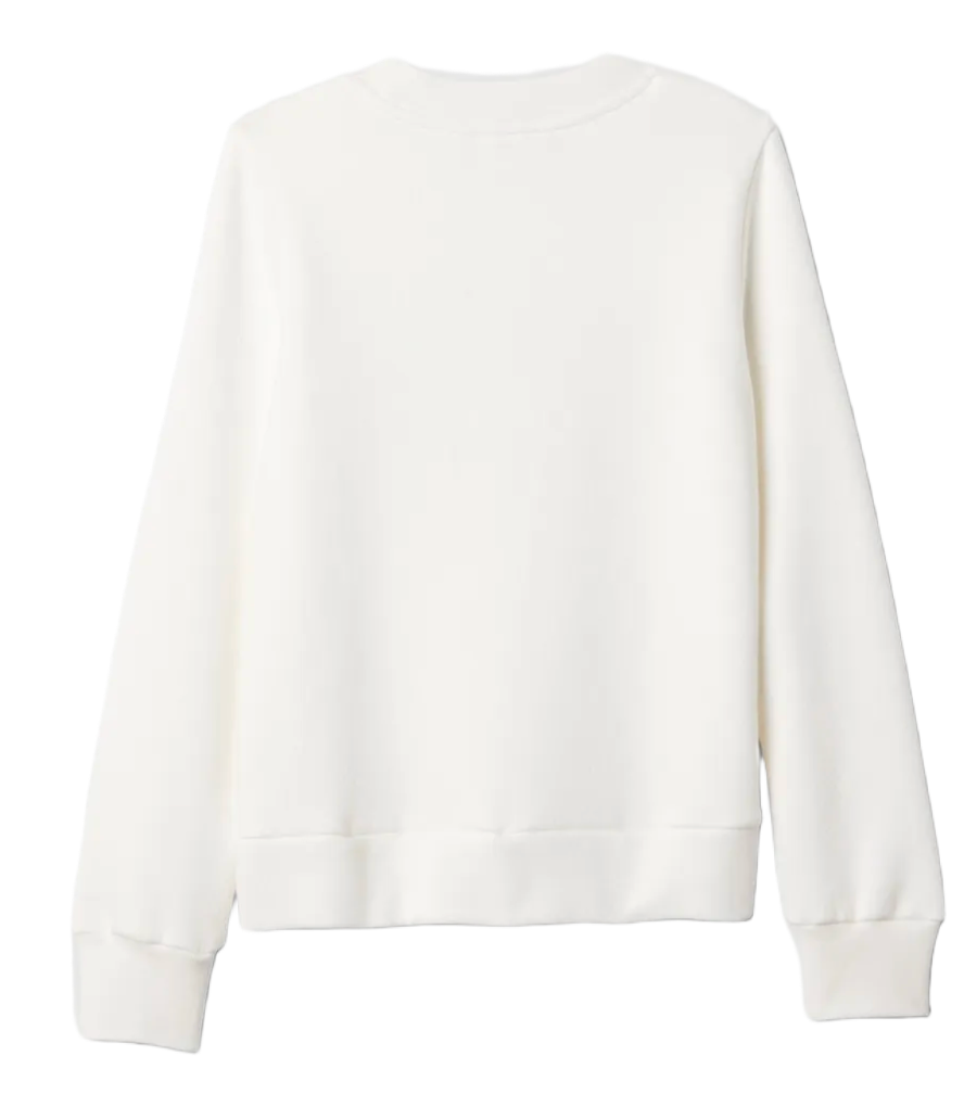 Mikina GAP Crewneck Sweatshirt with Sequin Hearts Applique Biela | 486515-02, 1