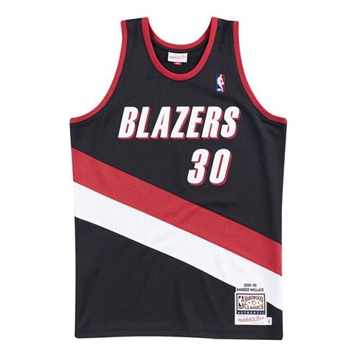 Tielko Mitchell & Ness Portland Trail Blazers Rasheed Wallace Basketball Jersey Čierna | AJY4EL18021-PTBBLCK99RWA, 0