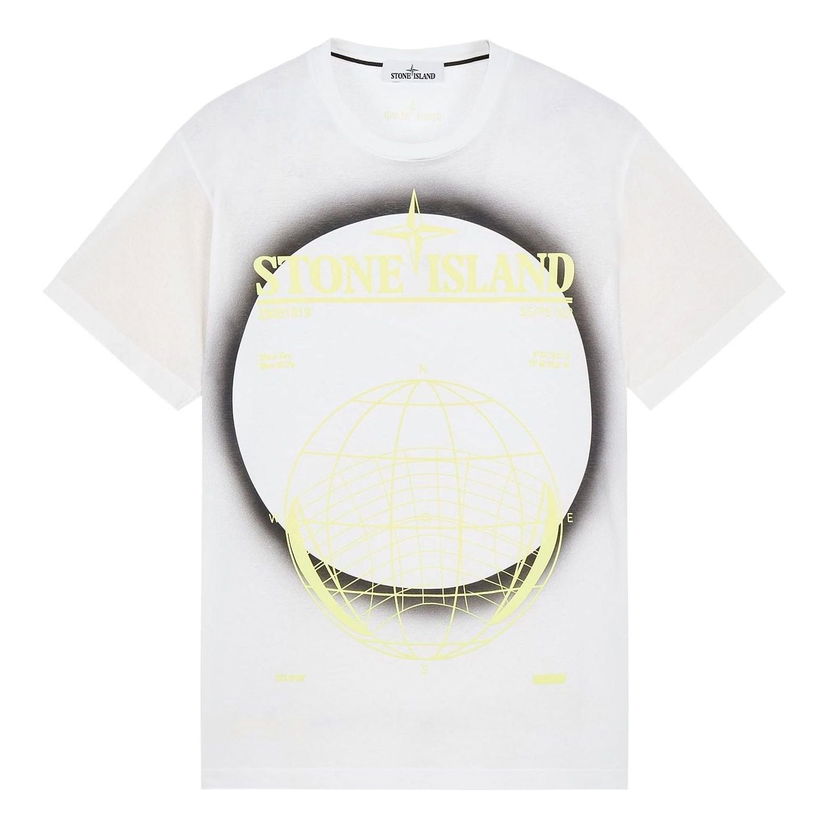 Tričko Stone Island Globe Graphic T-Shirt Biela | 76152NS96-V0001