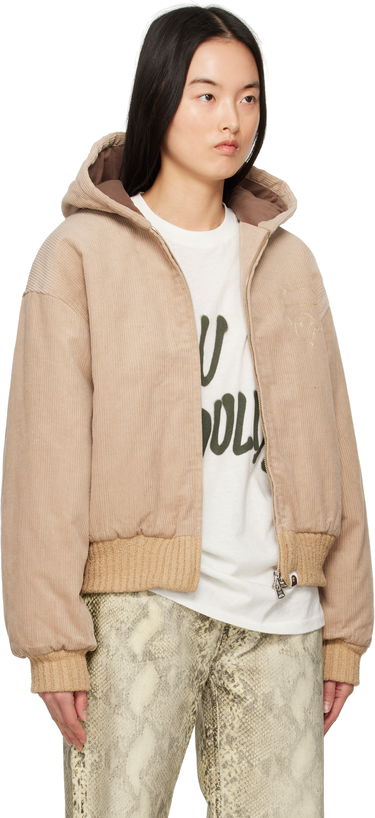 Bomber bunda BAPE BAPE Corduroy Padded Hoodie Jacket Béžová | 001HJK802003L, 1