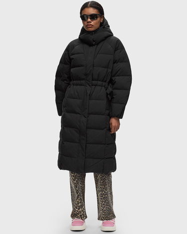 Prešívaná bunda GANNI Tech Seersucker Puffer Coat With Hood Čierna | F9688-099, 1