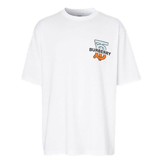 Tričko Burberry Loose Short Sleeve T-Shirt With Logo Print Biela | 80321861, 0