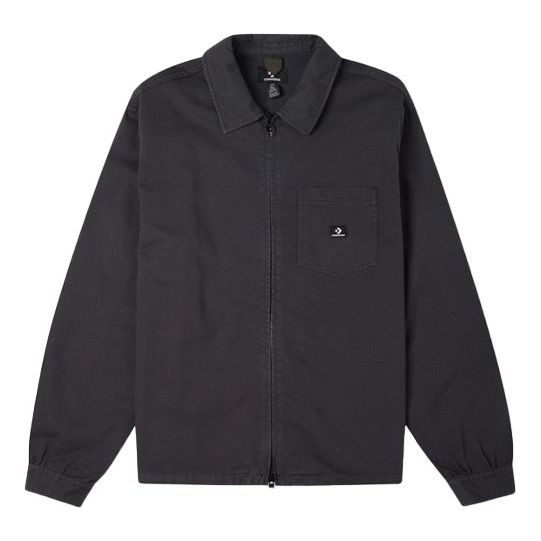 Bunda Converse Converse Washed Jacket with Chest Pocket Čierna | 10022303-A03
