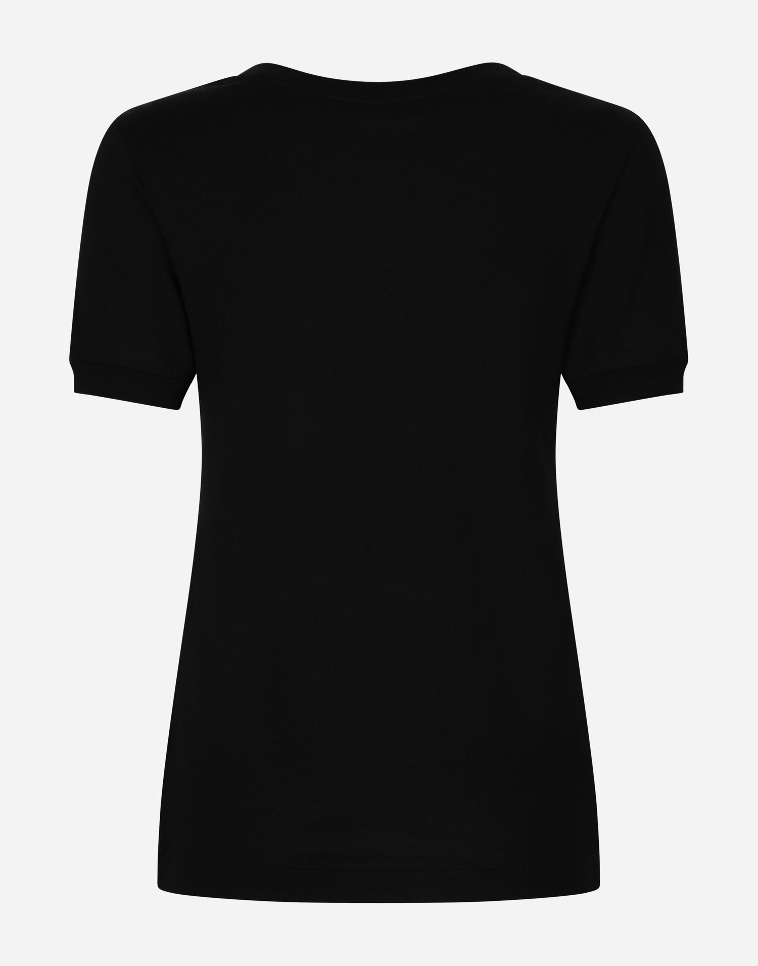 Tričko Dolce & Gabbana Cotton T-shirt With Crystal Dg Logo Čierna | F8U08ZG7B3UN0000, 1