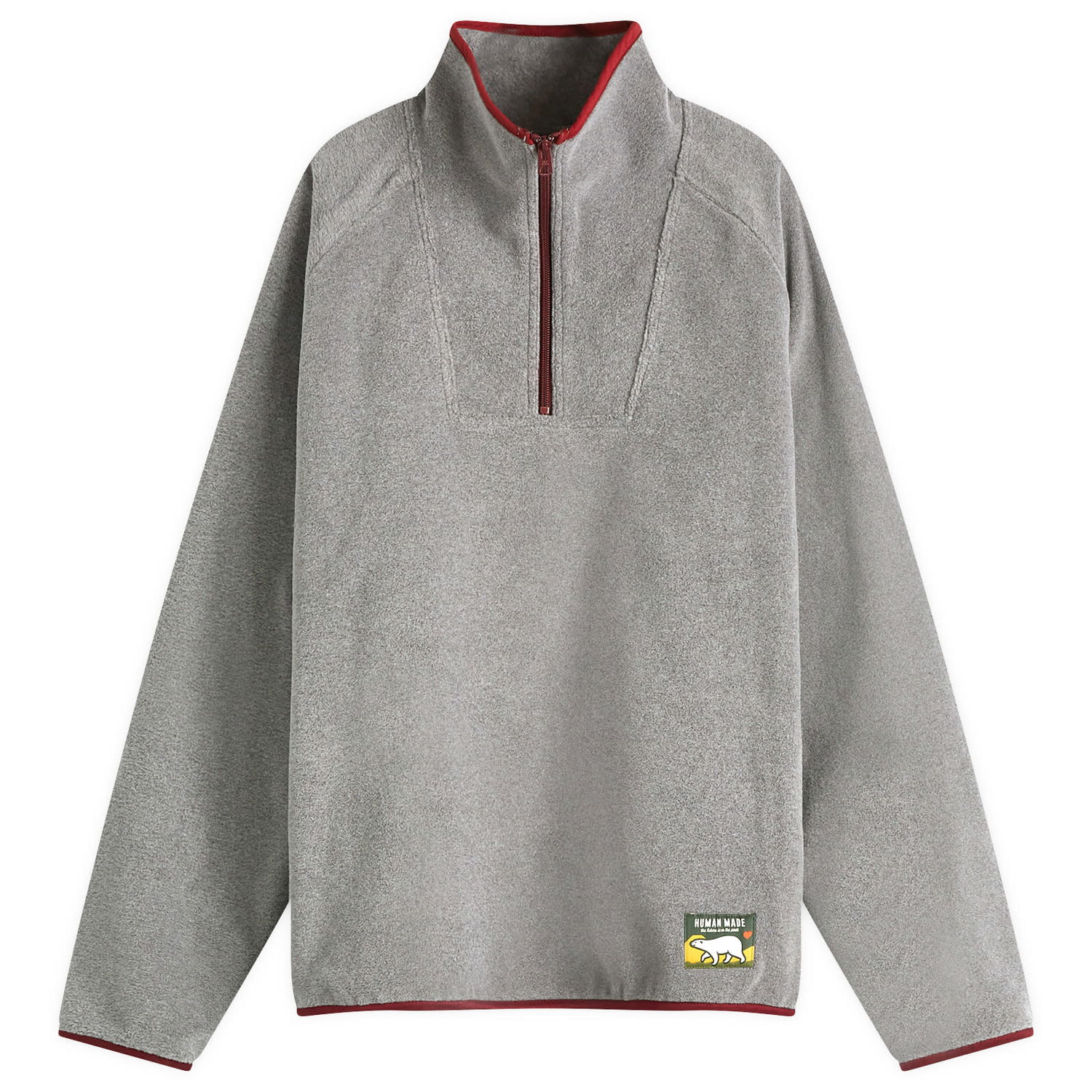 Mikina Human Made Fleece Half-Zip Shirt Šedá | HM28CS019-GY, 1