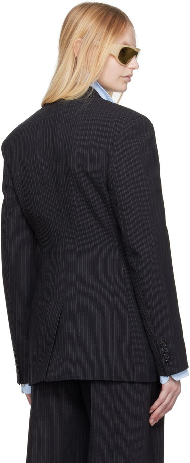 Bunda Acne Studios Acne Studios Double-Breasted Pinstripe Blazer Čierna | AH0300-, 2