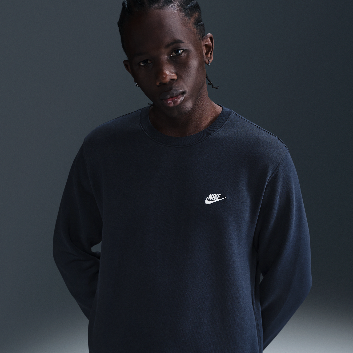 Mikina Nike Nike Club Fleece Crewneck Sweatshirt Navy | FN3886-451, 1