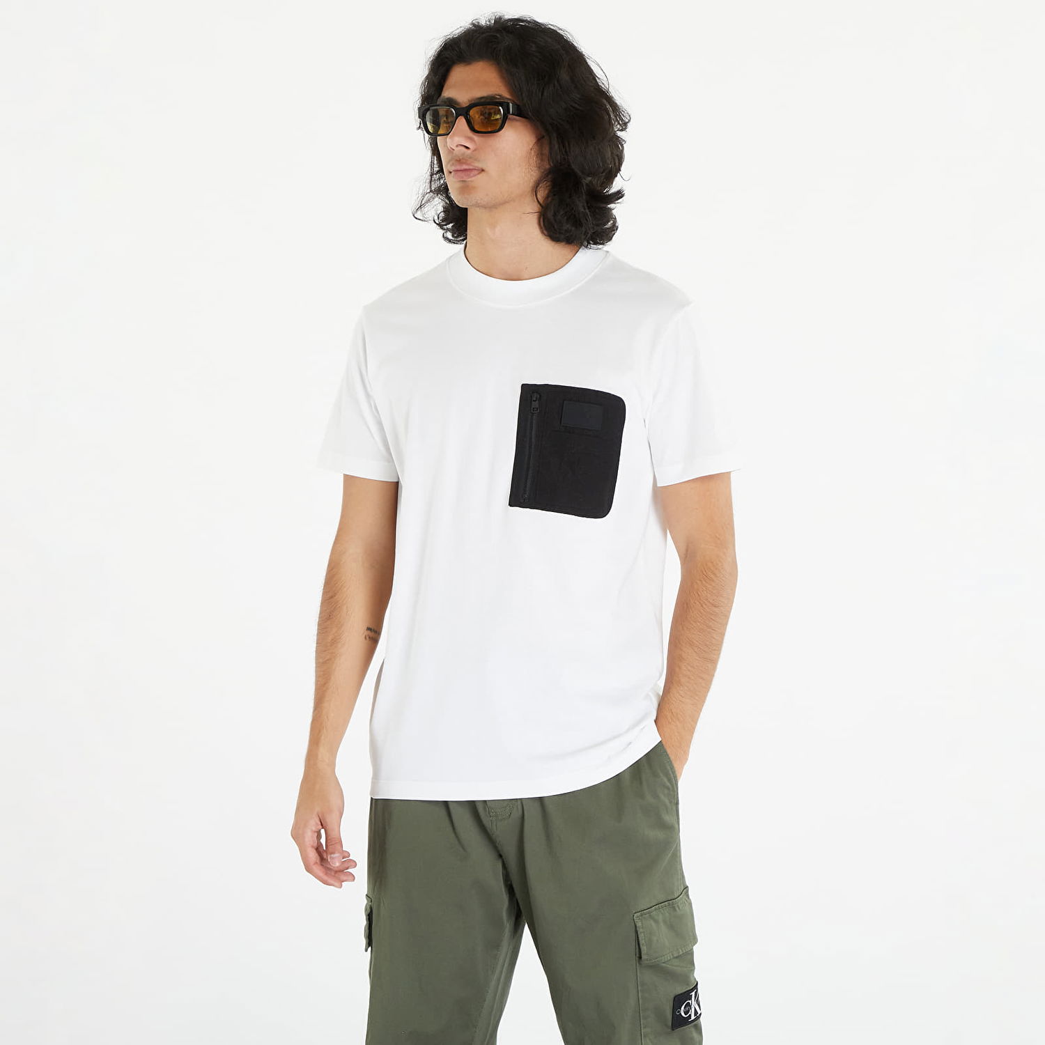 Tričko CALVIN KLEIN Jeans Mix Media Tee White Biela | J30J323997 YAF, 0