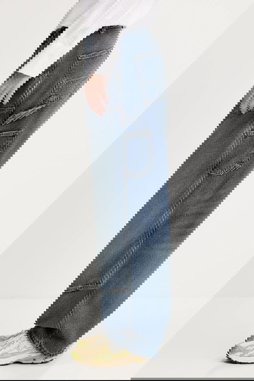 Džínsy Carhartt WIP Brandon Double Knee Loose Fit High Waist Pant Modrá | I034462.014L, 1