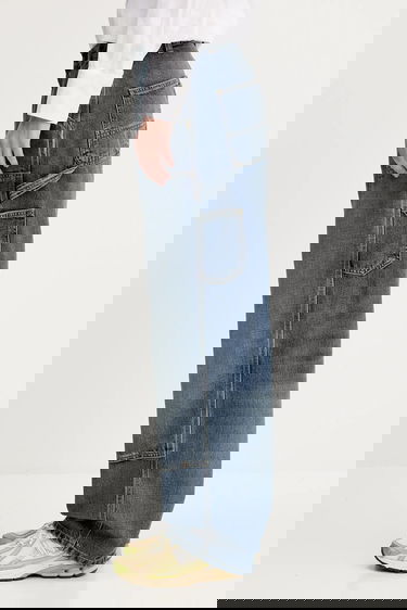 Džínsy Carhartt WIP Brandon Double Knee Loose Fit High Waist Pant Modrá | I034462.014L, 1