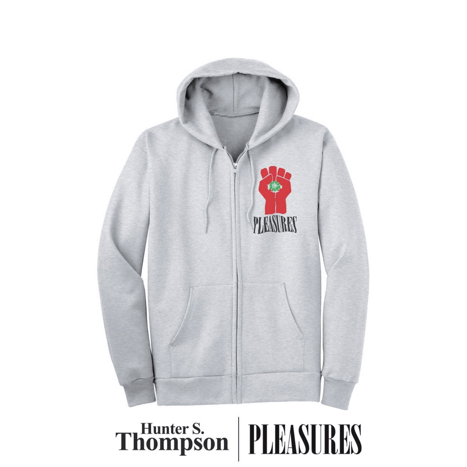 Mikina Pleasures HST Zip Hoodie Šedá | P22W051-GREY, 0