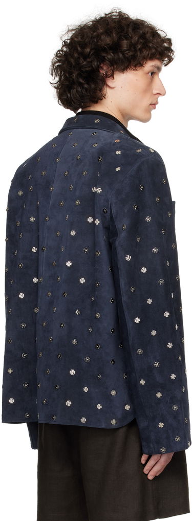 Bunda Bode Bode Clover Suede Work Shirt Modrá | MRS25JA034, 2