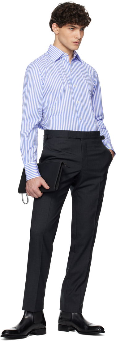 Košeľa Tom Ford TOM FORD Ladder Stripe Slim Fit Shirt Modrá | HSBC01-CGP75, 4