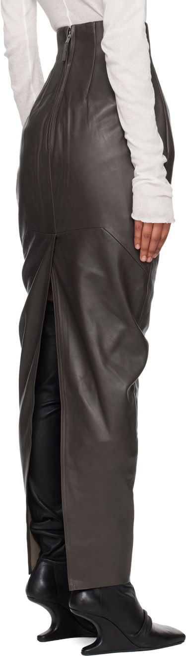 Sukňa Rick Owens Rick Owens Concordians Pillar Leather Maxi Skirt Šedá | RP02E4344 LBY, 2