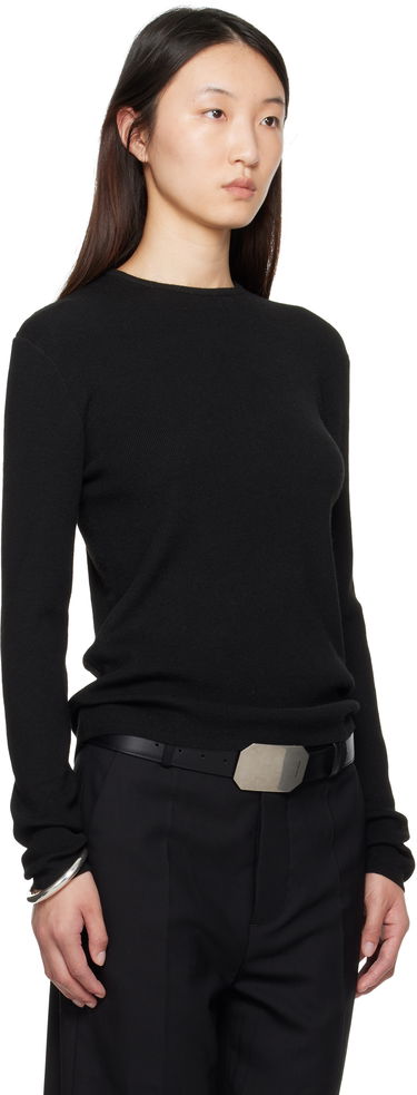 Tričko Fear of God Fear of God ESSENTIALS Soft Rib Long Sleeve T-Shirt Čierna | 192SP257800FW, 1