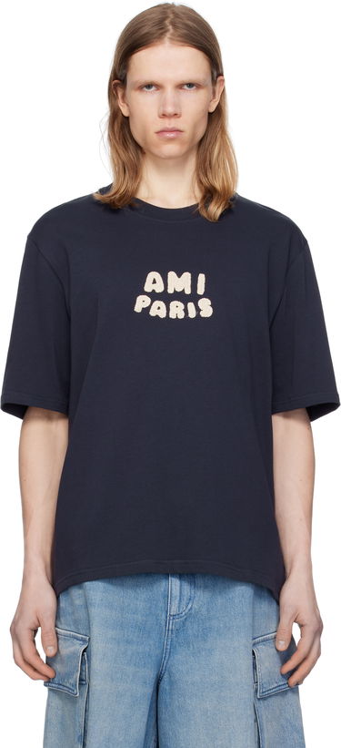 Tričko AMI AMI Paris Cotton Patch T-Shirt Navy | UTS075.726, 0