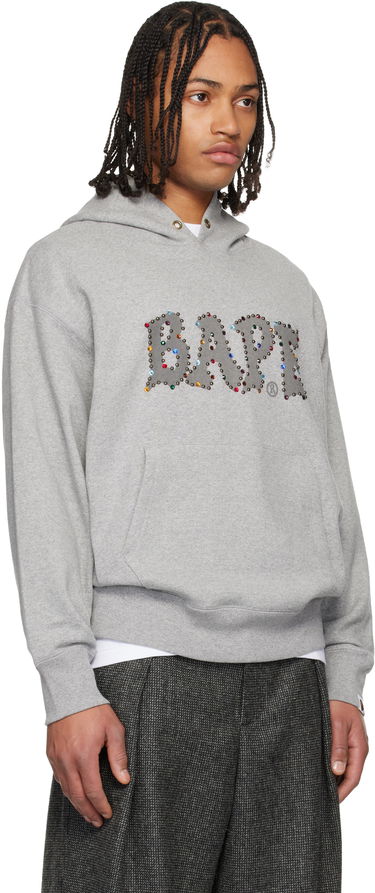 Mikina BAPE Studded Drawstring Hoodie Šedá | 001PPL801004M, 1
