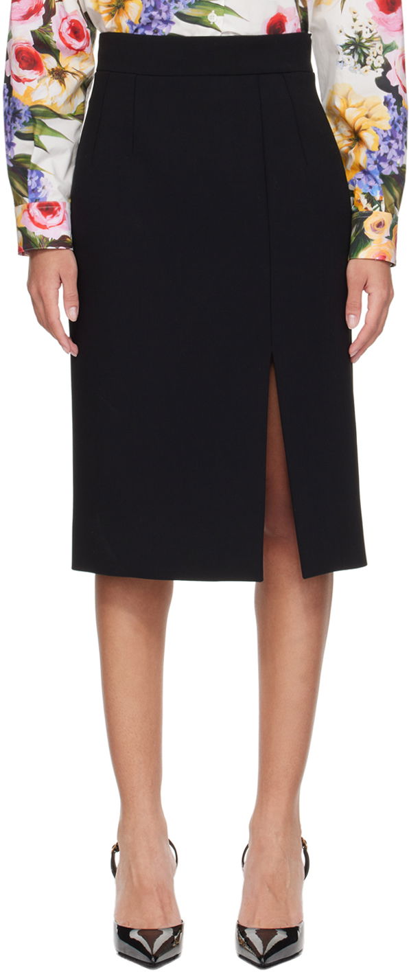 Sukňa Dolce & Gabbana Dolce&Gabbana Slit Midi Skirt Čierna | F4CU7T FUBF1, 0