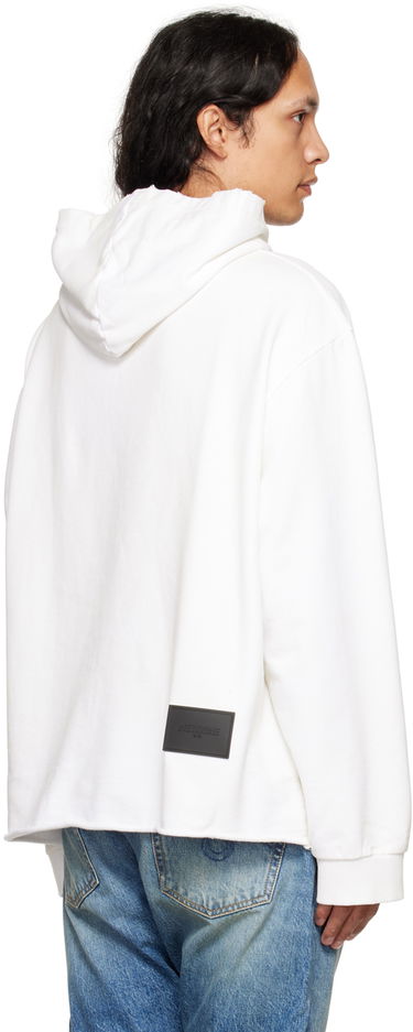 Mikina We11done We11done Distressed Hoodie Biela | WD-TH3-22-716-U-WH, 2